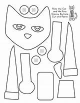 Pete Cat Cut Coloring Paste Buttons Groovy Four His Printable Crafts Book Worksheets Printables Activities Craft Eyes Pages Preschool Activity sketch template