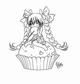 Cupcake Sureya Deviantart Coloring Pages Chibi Anime Lineart Coloriage Manga Cute Princesse Girl Colorier Cupcakes Dessin Adult Drawings Colorful Stamps sketch template