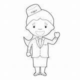 Stewardess Stewardesses Eines Waitress sketch template