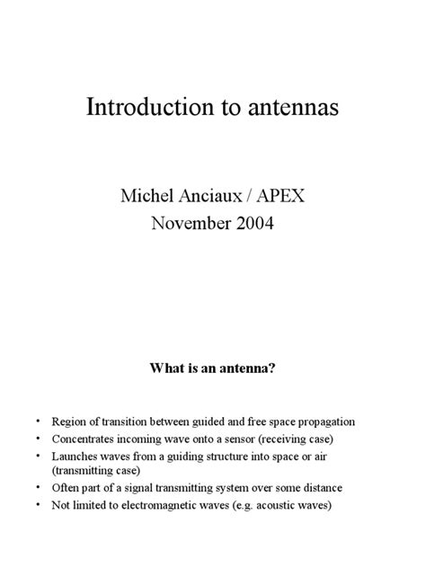 introduction  antennas  antenna radio waves