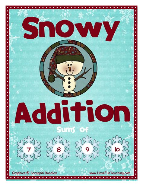 snowy addition activity  fun teaching