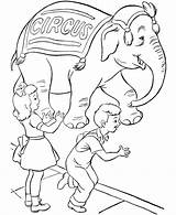Circus Coloring Pages Elephant Kids Printable sketch template