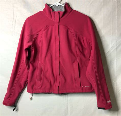 L L Bean Womens Jacket Medium Pink Windstopper Great Used
