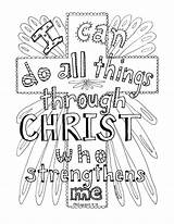 Coloring Bible Pages Verse Sheets Things Do Christ School Philippians Through Sunday 13 Printable Kids Color Verses Scripture Religious Adult sketch template