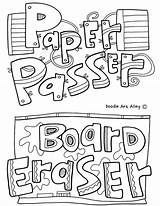 Classroom Jobs Doodles Coloring Passer Paper Class Printables Doodle Classroomdoodles Board Eraser Choose sketch template