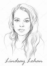 Lohan Lindsay Drawing Sketch sketch template
