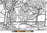 Number Color Fall Coloring Trees Pages Printable Tree Worksheets Nature Sheets Adult Supercoloring Difficult Search Categories Choose Board sketch template