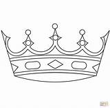 Crown Coloring Pages King Simple Crowns Drawing Printable Kids Template sketch template