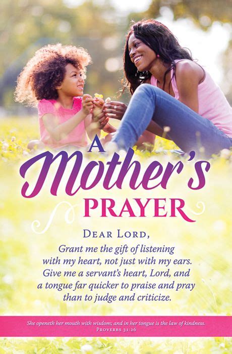 A Mothers Prayer Proverb 31 26 African American Mothers Day