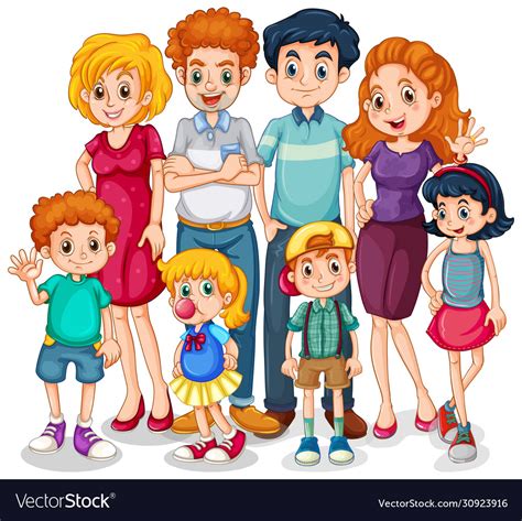 family members  parents  kids  white vector image