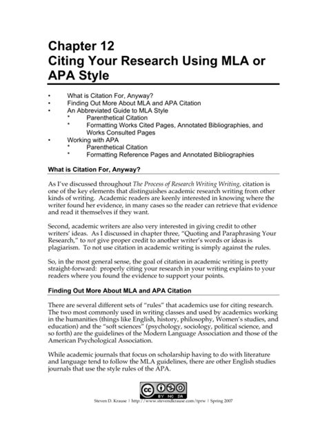 citing  research  mla   style
