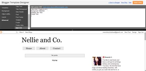 nellie     customise simple blogger page tabs