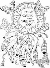Coloring Pages Dream Catcher Adults Printable Dreamcatcher Book Adult Calm Keep Colouring Books Dover Publications Kids Sheets Mandala Doverpublications Color sketch template