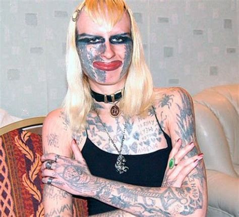 Russian Woman Covered In Tattoos Ugly Bad Tattoos Terrible Awful