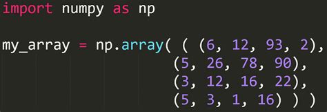 how to create numpy array python mobile legends