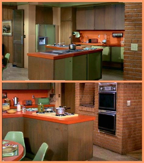 brady bunch kitchen green and orange goodness retro