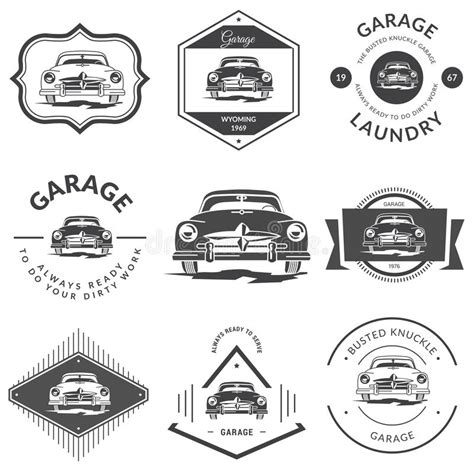 vintage car sign classic garage stock vector illustration of repair aged 69659402