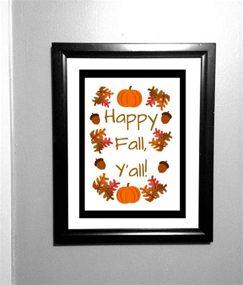 happy fall yall fall art print fall word art  jennoradecor