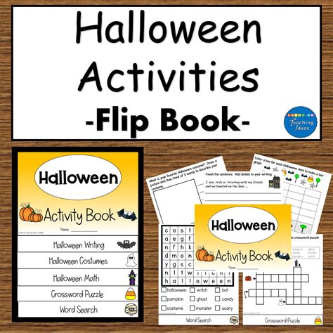 halloween activities math  language flip book hands  teaching ideas