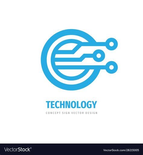electronic technology logo design computer net vector image