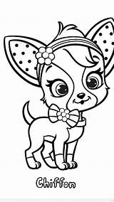 Coloring Pages Kids Dog Dogs Print Doggy Girl Chiffon Chihuahua Named Stylish But Small sketch template