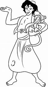 Aladdin Coloring4free Genie Coloringpages101 sketch template