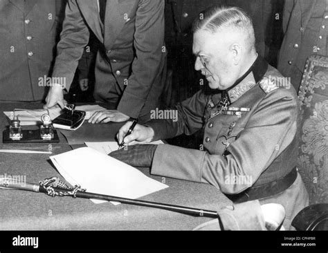 General Field Marshall Wilhelm Keitel Signing The Unconditional Stock