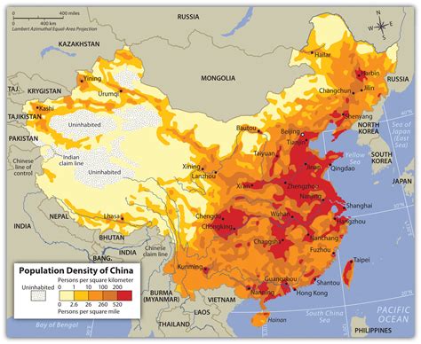 Population Density Of China [2288×1875] Mapporn