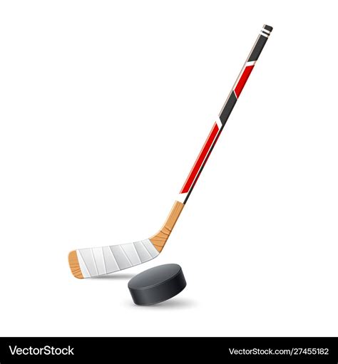 realistic ice hockey stick   puck royalty  vector