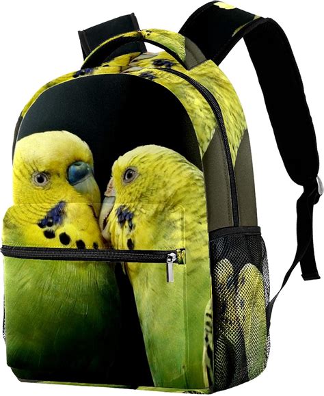 parrot pattern school backpack book bag travel daypack  men women