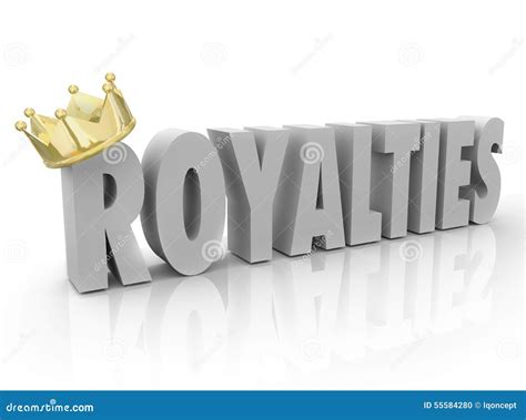 royalties  word gold crown percent share commission earnings stock illustration illustration
