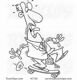 Skateboard Riding Leishman Ron Foolish Cartoon Drawing Line Business Man Copyright sketch template