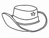 Sombrero Cowboy Vaquero Printable Policía sketch template