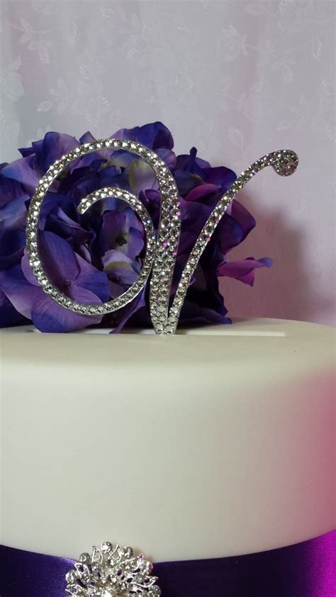 items similar to 4 tall initial monogram wedding cake topper swarovski