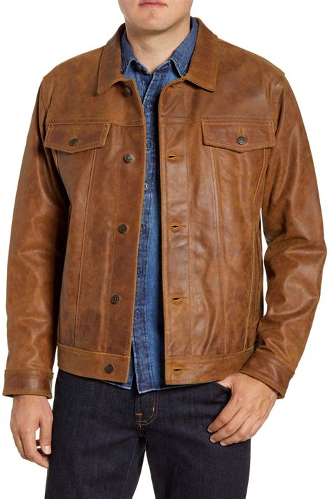 frye trucker leather jacket  tan brown  men lyst