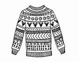 Sweater Coloring Wool Printed Colorear Coloringcrew sketch template