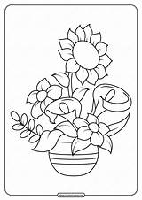 Coloring Pages Pdf Printable Flowers sketch template