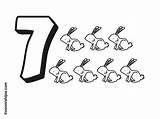 Sieben Malvorlage Zahlen Hasen Zahl Malen sketch template