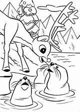 Rudolph Reindeer Nosed Rudolf Nase Roten Babbo Malvorlagen Renne Rentier Nariz Roja Desenhos Nez Ausmalbilde Focas Websincloud Renna Rentrer Veut sketch template