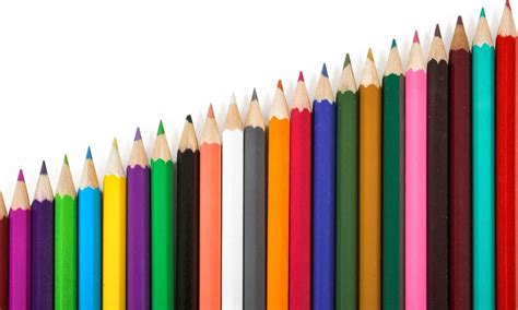 wallpaper pensil warna berjajar gambar kartun lucu