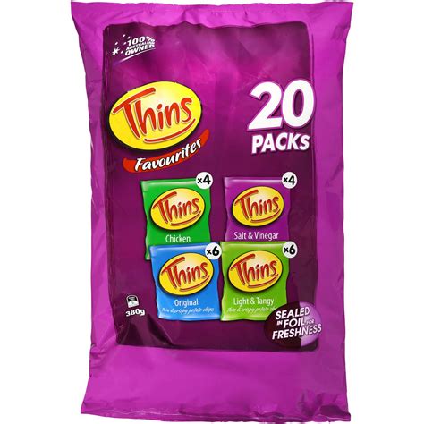 thins chips multipack thins variety pk  woolworths