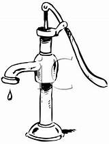 Pump Clipart Water Old Well Fashioned Hand Clipground sketch template