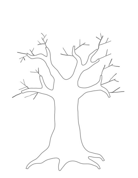 coloring page  kids tree trunk printable family tree template