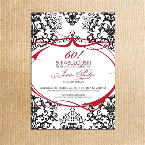 20 Ideas 60th Birthday Party Invitations Card Templates