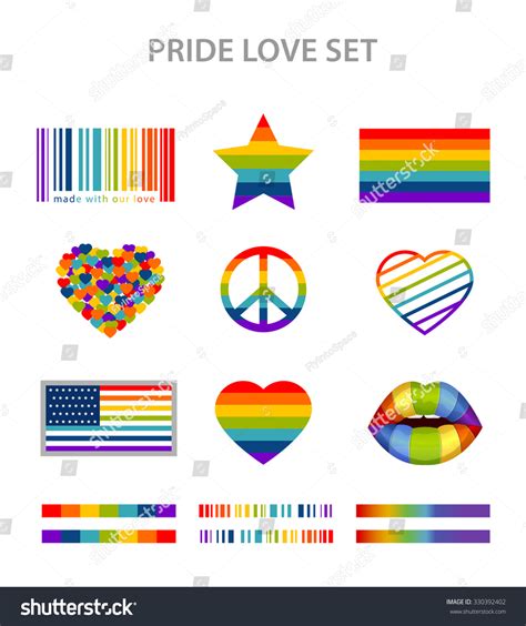 lgbt symbols set rainbow colors pride stock vector 330392402 shutterstock