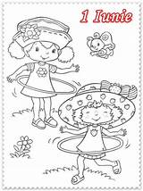 Colorat Iunie Ziua Fise Copilului Planse Copii Colorear Shortcake Blossom Erdbeer Hula sketch template