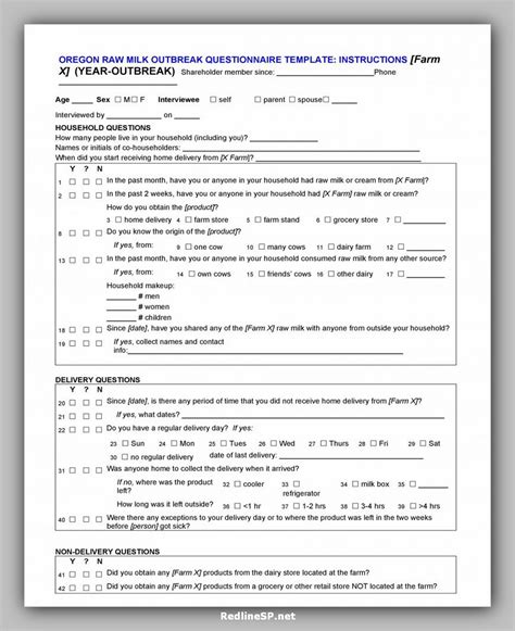 printable questionnaire template redlinesp