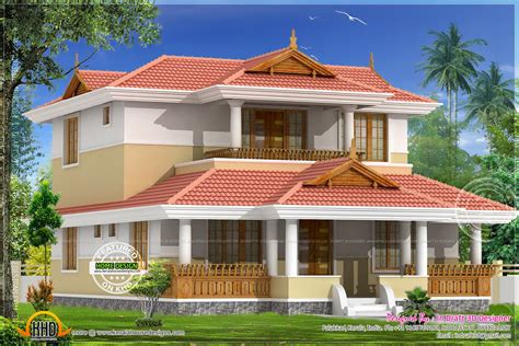 beautiful traditional home elevation kerala home design  floor plans