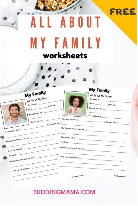 family worksheets budding mama family worksheet