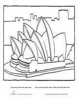 Sydney Coloring Opera House Australia Worksheet Pages Worksheets Bridge Harbour Education Drawing Colouring Australian Craft Designlooter Grade First Geography Landmarks sketch template